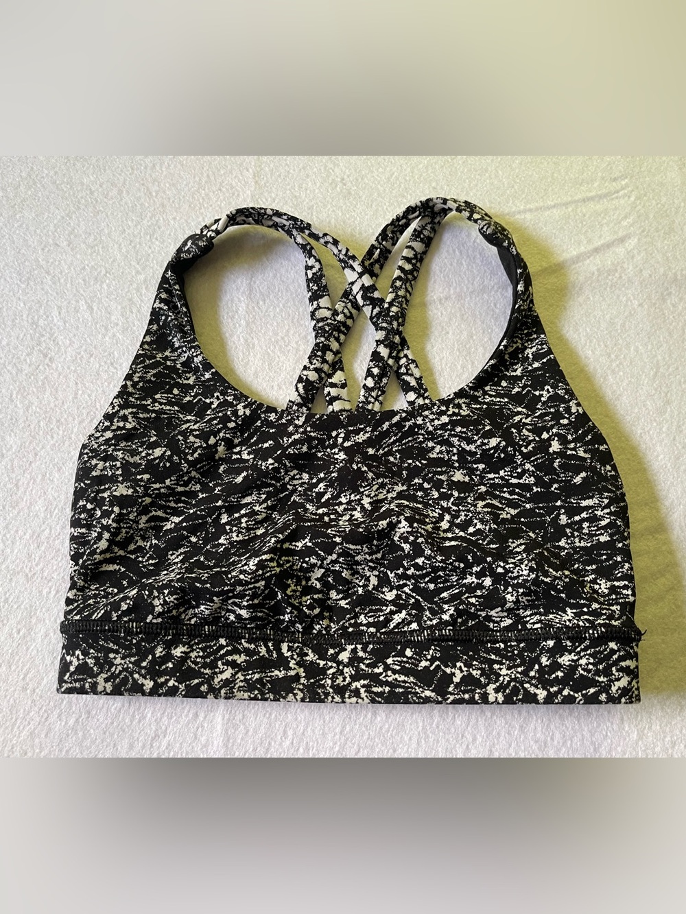 Lululemon athletica Black & White Crisscross Sports Bra